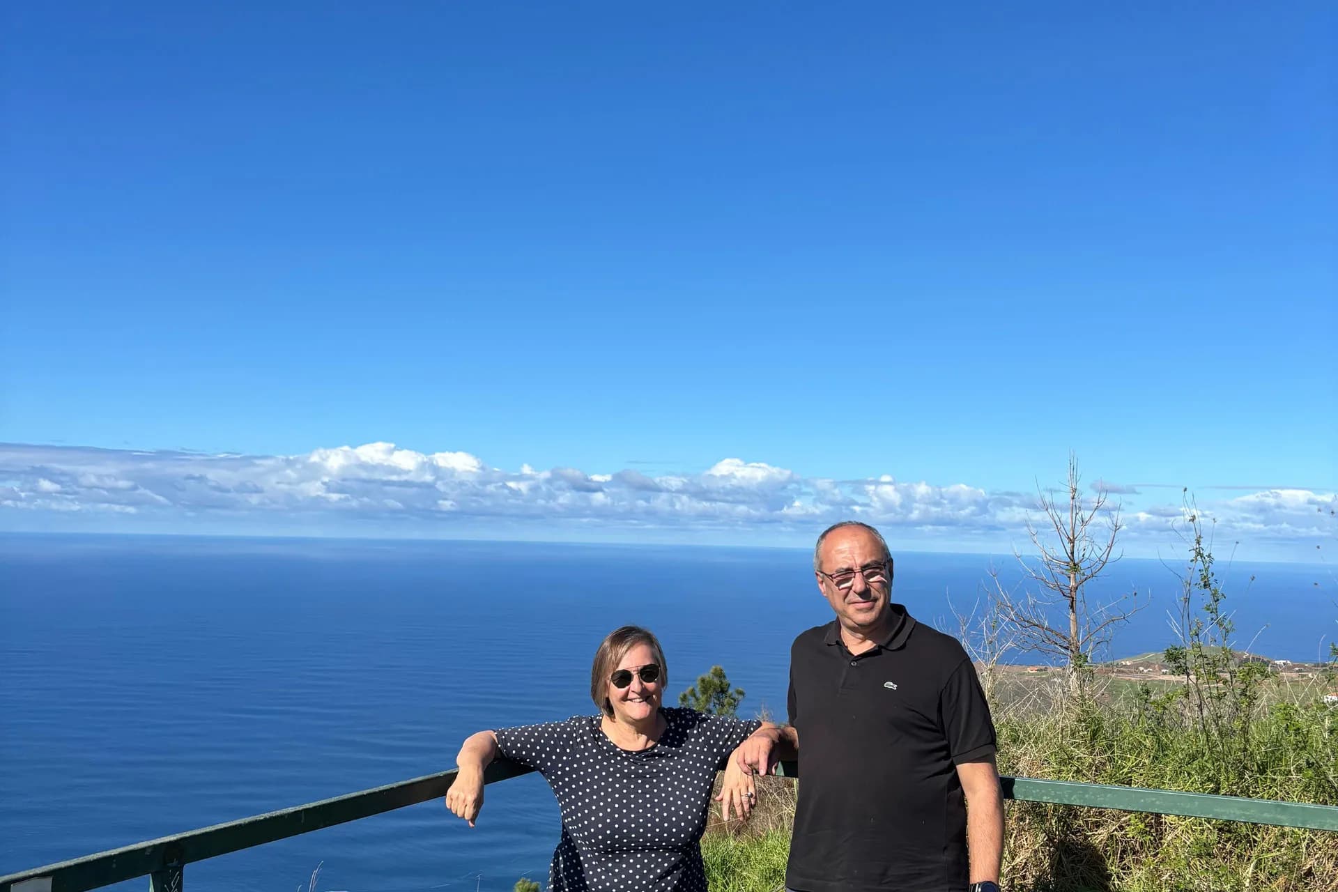 Scenic lookout across the cliffs and sea in Southwest Madeira