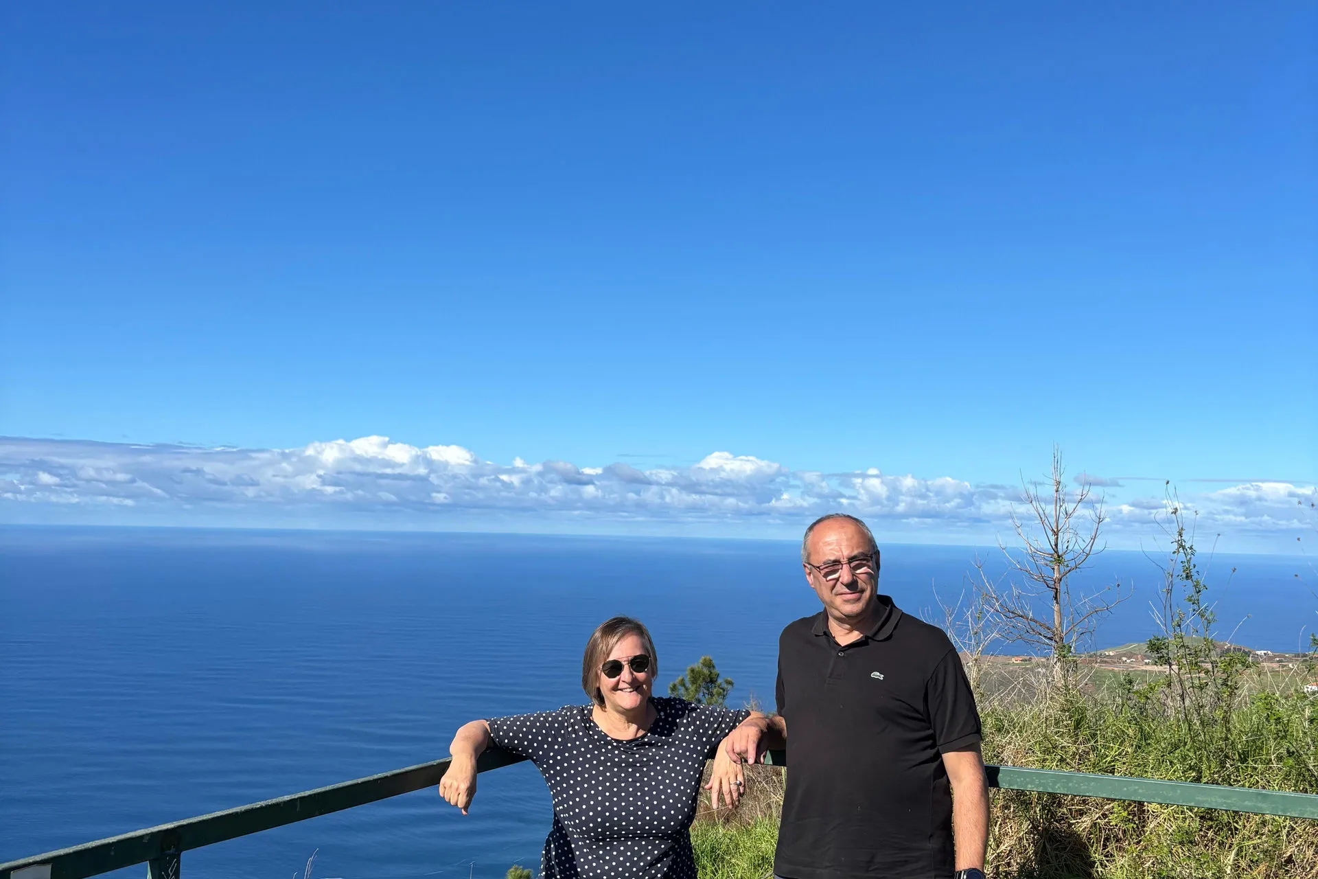 Scenic lookout across the cliffs and sea in Southwest Madeira